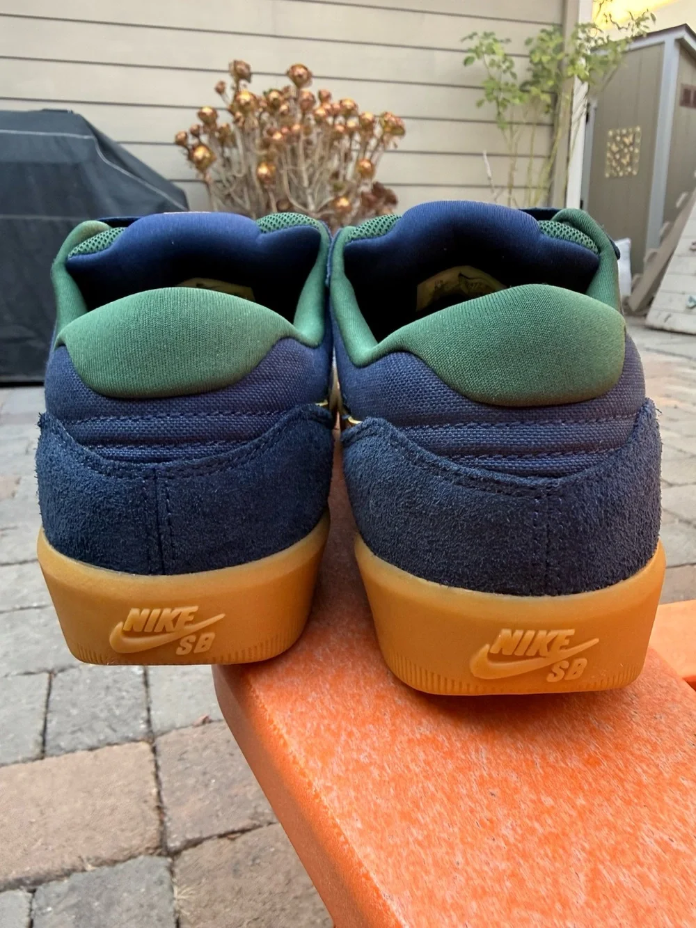 Men’s Nike SB Force 58 Skateboard Shoes Navy Brown Gold US Size 8.5 (DV5477-402)